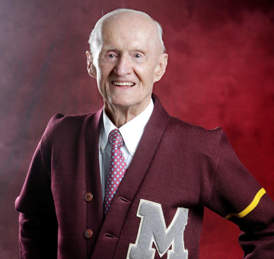 Royal Johnson, photographed in 2015 in his original UM ski team letter jacket
